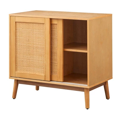 Rosen Rattan Sliding Door Buffet Natural - Buylateral 3 Rosen Rattan Sliding Door Buffet Natural - Buylateral - Image 3