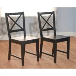 Set Of 2 Virgina Cross Back Chair Black - Buylateral