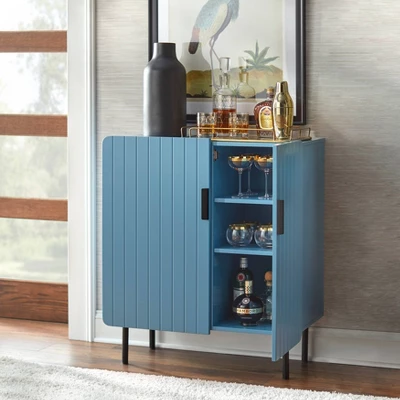 Fulton 2 Door Channel Front Buffet Blue - Buylateral 1 Fulton 2 Door Channel Front Buffet Blue - Buylateral