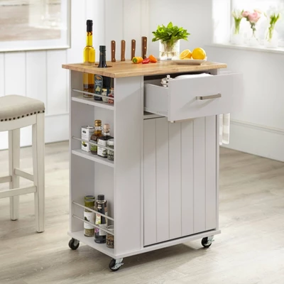 Lima Kitchen Cart Gray - Buylateral 2 Lima Kitchen Cart Gray - Buylateral - Image 2
