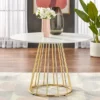 Marsai Round Dining Table White/Gold - Buylateral