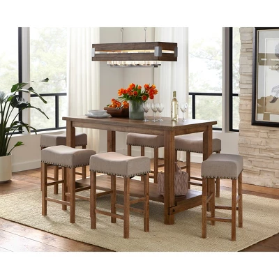 Hathaway Nailhead Counter Height Dining Table Driftwood - Buylateral 4 Hathaway Nailhead Counter Height Dining Table Driftwood - Buylateral - Image 4