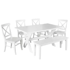 6pc Sumner Dining Set With Bench White - Buylateral 5 6pc Sumner Dining Set With Bench White - Buylateral -Online Furniture Store GUEST 1e4b2914 b701 4bd9 a850 e171f6a8445b