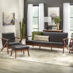 Bianca Mid-Century Modern Armchair Black/Walnut - Buylateral -Online Furniture Store GUEST 315f2f65 2f52 4bc9 976c 622c9d234098
