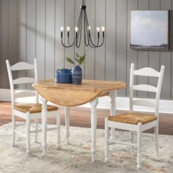 3pc Ladder Back Drop Leaf Dining Set Wood/White - Buylateral -Online Furniture Store GUEST 39890da1 e04d 42cc a137 afefb030b99c
