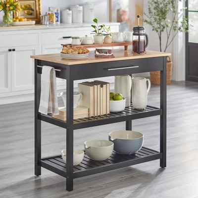 Rubin Kitchen 2-Tier Cart - Buylateral 1 Rubin Kitchen 2-Tier Cart - Buylateral