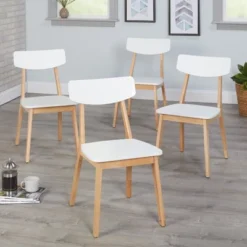 5pc Perla Dining Set White/Natural - Buylateral -Online Furniture Store GUEST 4417902f 7c09 4c27 9ed5 5c557ec58e23