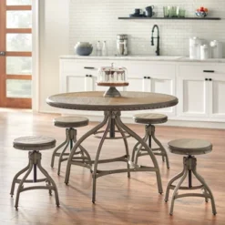 Set Of 2 Adjustable Height Stools With Nailhead Pewter Silver - Buylateral 5 Set Of 2 Adjustable Height Stools With Nailhead Pewter Silver - Buylateral -Online Furniture Store GUEST 4f494e24 1827 406c a6b3 ec76d2fc5a30