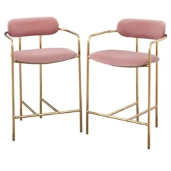 24" Set Of 2 Retro Velvet Counter Height Barstools - Buylateral -Online Furniture Store GUEST 594ad79a 8ad2 4f90 8f1d 0e4665d68c0b