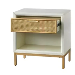 Lati Rattan Drawer End Table White/Natural - Buylateral -Online Furniture Store GUEST 59eafa8d ecb7 42cb 8907 520d2d9c780a