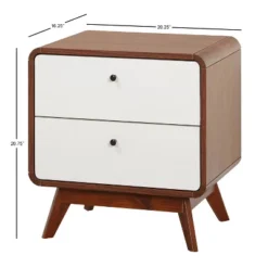 Cassie Mid-Century Modern Nightstand Walnut/White - Buylateral -Online Furniture Store GUEST 611ded2f 0f72 4488 8901 d54ee414d860