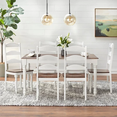 7Pc Skipton Dining Set White/Walnut - Buylateral 1 7Pc Skipton Dining Set White/Walnut - Buylateral
