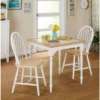 3pc Chester Tile Top Dining Set White/Natural - Buylateral
