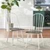Set Of 2 Milo Windsor Metal With Wood Seat Dining Chairs White/Charcoal Gray - Buylateral