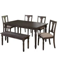 6pc Burntwood Dining Set With Bench - Buylateral 18 6pc Burntwood Dining Set With Bench - Buylateral -Online Furniture Store GUEST a7533b3f 641d 4ea7 a901 85eea0f0acd2