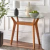 Fontana Glass Top Sofa Table Walnut - Buylateral