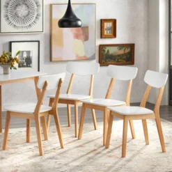 5pc Perla Dining Set White/Natural - Buylateral -Online Furniture Store GUEST c0eb4aa8 ca88 4e3b a448 7cf235872490
