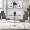 3pc Nora Round Pedestal Table Dining Set Gray/White - Buylateral