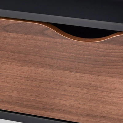 Sundal 2-Drawer TV Stand For TVs Up To 70" With Open Compartments Black/Walnut - Buylateral 4 Sundal 2-Drawer TV Stand For TVs Up To 70" With Open Compartments Black/Walnut - Buylateral - Image 4