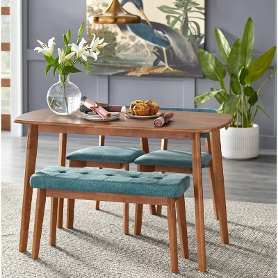 Nettie Mid-Century Modern Rectangular Dining Table Walnut Finish - Buylateral 2 Nettie Mid-Century Modern Rectangular Dining Table Walnut Finish - Buylateral - Image 2