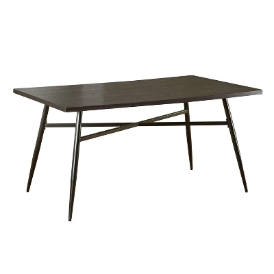 7pc Milo Rectangular Wood With Metal Fram Dining Set Black/Espresso Brown - Buylateral 5 7pc Milo Rectangular Wood With Metal Fram Dining Set Black/Espresso Brown - Buylateral - Image 5