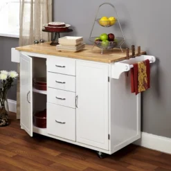 Cottage Country Wood Top Kitchen Cart White - Buylateral 7 Cottage Country Wood Top Kitchen Cart White - Buylateral -Online Furniture Store GUEST e6c0e569 06e3 4efa 8777 0544b0519137