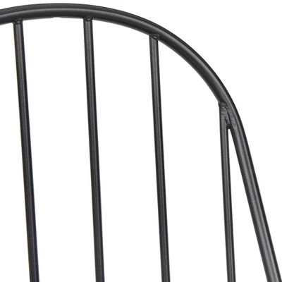 Set Of 2 Milo Windsor Metal With Wood Seat Dining Chairs Black/Espresso Brown - Buylateral 4 Set Of 2 Milo Windsor Metal With Wood Seat Dining Chairs Black/Espresso Brown - Buylateral - Image 4